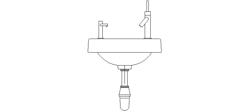 Washbasin Seen In Front Elevation, With Soap Dish